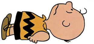Charlie Brown lying on his back